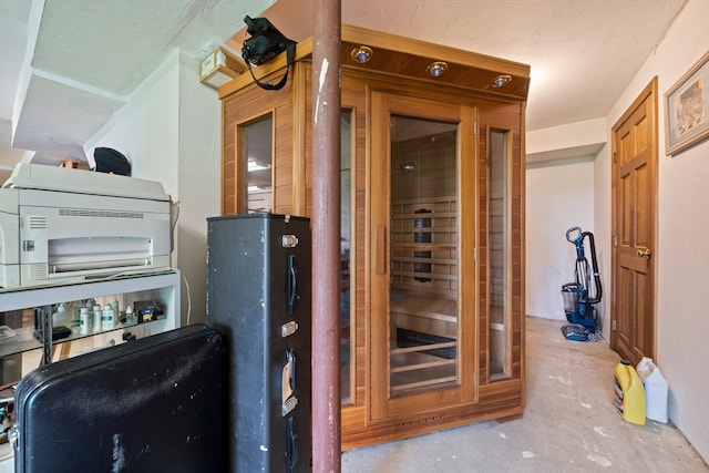 interior space featuring concrete floors