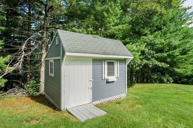 view of shed