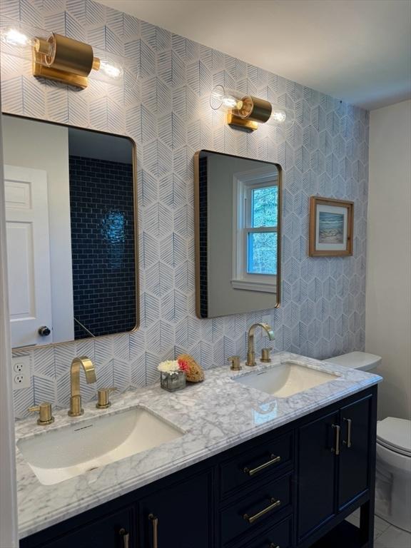 8 Melanie Ln, Mattapoisett, MA 02739 - bathroom with toilet and double vanity