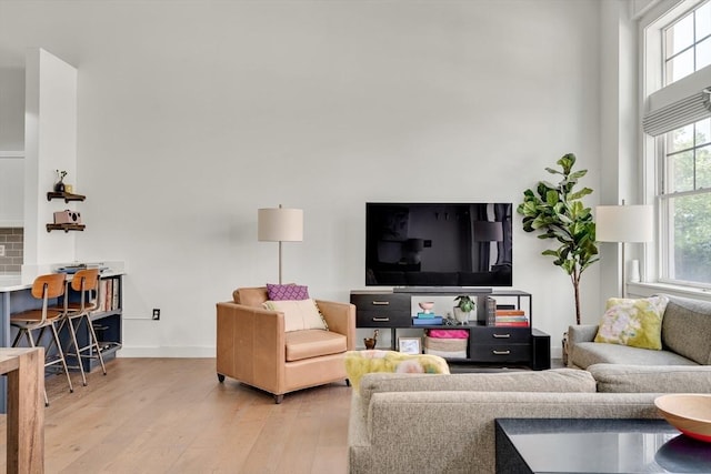 165 Chestnut Hill Ave Unit 3, Boston, MA 02135 - living area featuring light wood-style flooring and baseboards