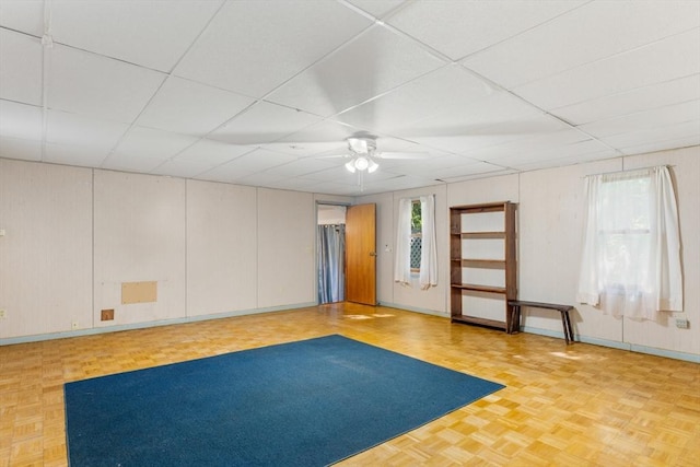 30 Stone St, Bellingham, MA 02019 - empty room featuring a ceiling fan and a paneled ceiling