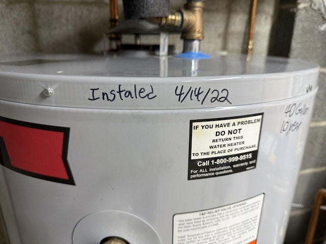 detailed view of gas water heater