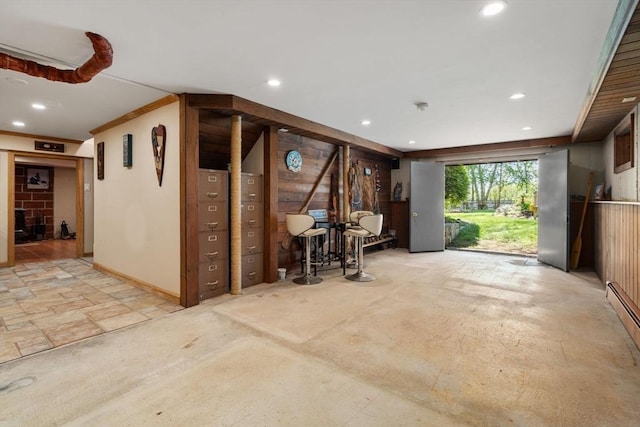 2 Lake Ave, Framingham, MA 01702 - interior space featuring recessed lighting, baseboards, and a baseboard heating unit
