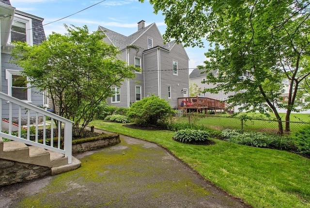 38 Torrey St, Boston, MA 02124 - view of yard with a wooden deck