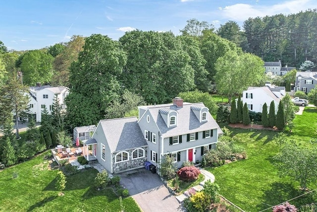 4 Worthen Rd, Winchester, MA 01890 - aerial view of property and surrounding area with a forest