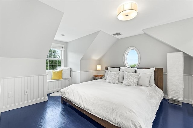 4 Worthen Rd, Winchester, MA 01890 - bedroom featuring vaulted ceiling, a wainscoted wall, and wood finished floors