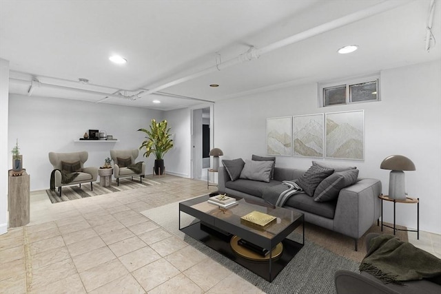 4 Worthen Rd, Winchester, MA 01890 - living room with recessed lighting and light tile patterned floors