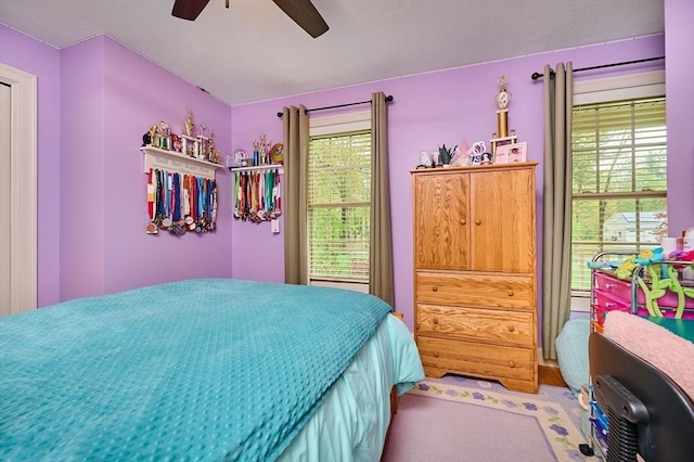 bedroom featuring a ceiling fan