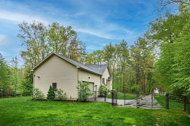 view of property exterior with a garage