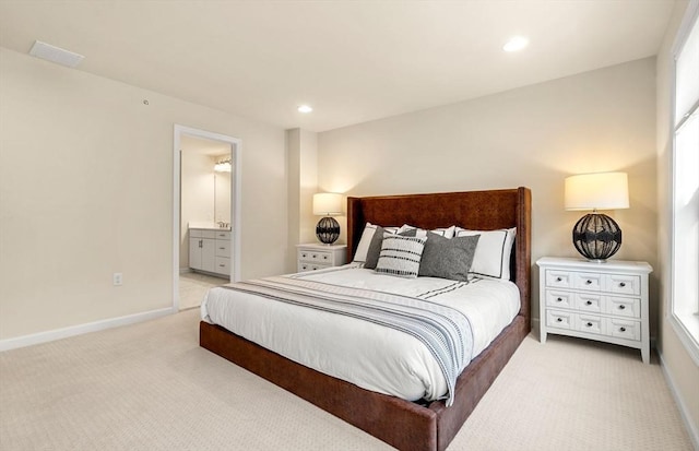 15 Mason Way Unit 73, Woburn, MA 01801 - bedroom featuring light colored carpet, recessed lighting, and ensuite bathroom