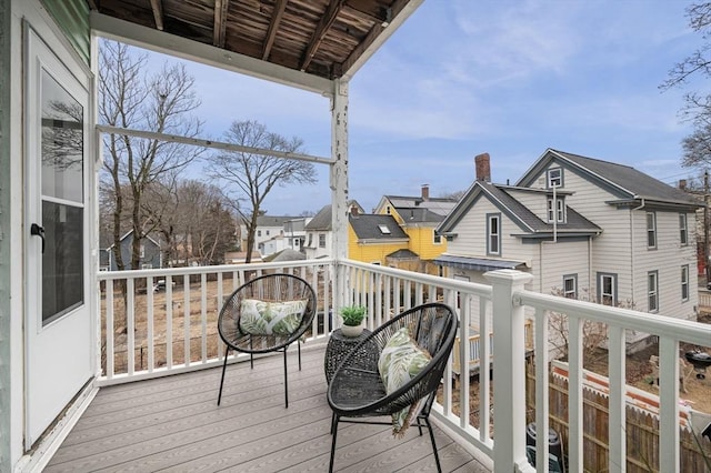 balcony with a residential view