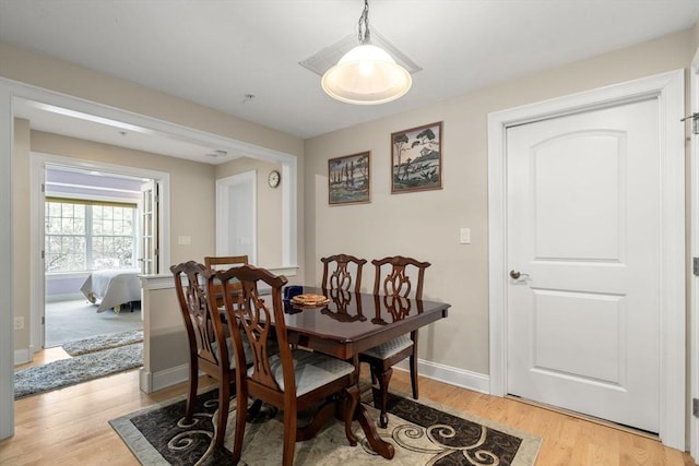 dining room featuring light hardwood / wood-style floors