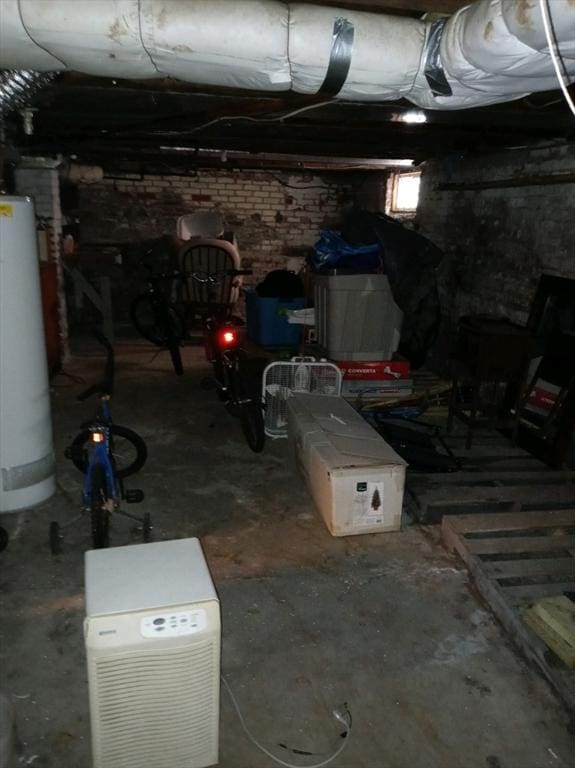 13 William St, Westfield, MA 01085 - unfinished below grade area featuring gas water heater
