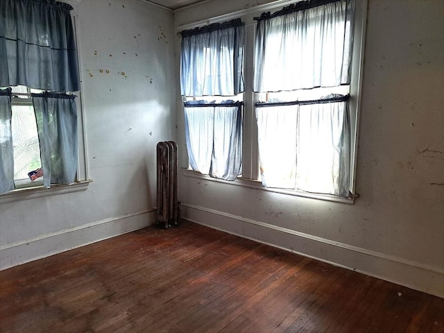 281 Elmwood Ave, Quincy, MA 02170 - spare room featuring hardwood / wood-style flooring, radiator heating unit, and plenty of natural light