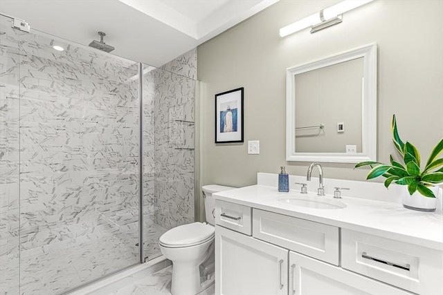 280 W 5th St Unit 101, Boston, MA 02127 - full bathroom featuring marble finish flooring, a marble finish shower, and vanity
