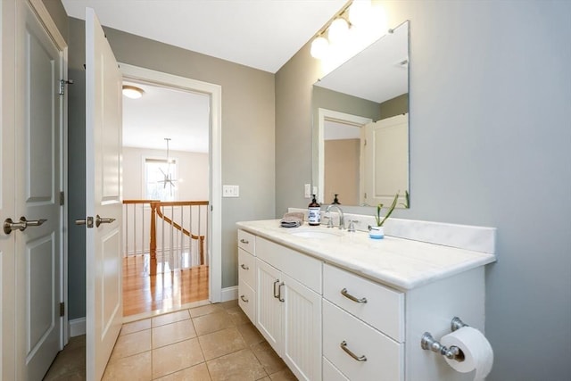 bathroom featuring vanity and tile patterned floors