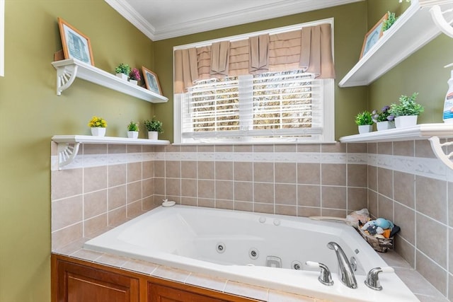 86 Whitney, Northborough, MA 01532 - full bath featuring crown molding and a tub with jets