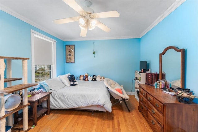 86 Whitney, Northborough, MA 01532 - bedroom featuring light wood finished floors, crown molding, ceiling fan, and baseboards