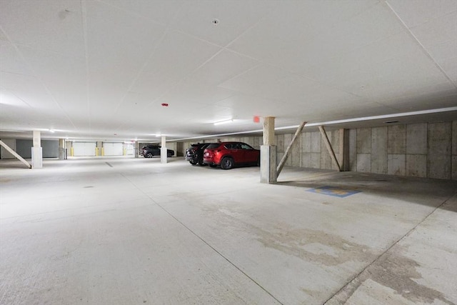 view of parking garage