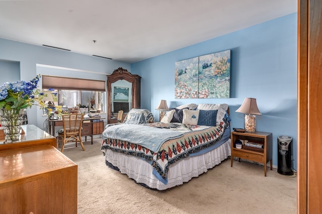 bedroom with carpet floors