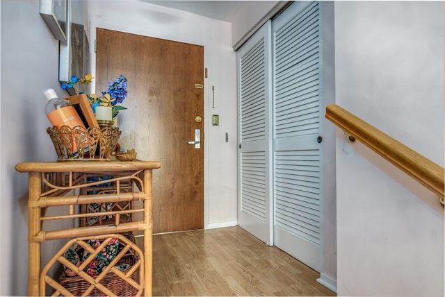 interior space with hardwood / wood-style flooring