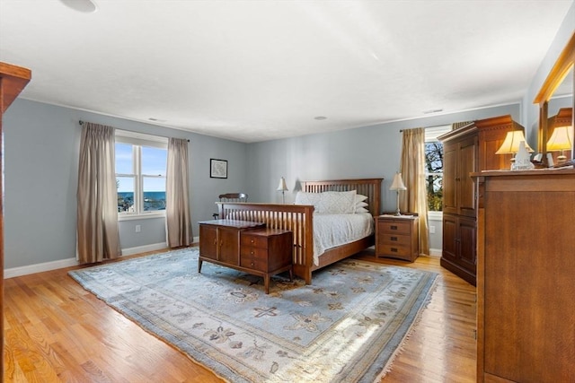 bedroom featuring light hardwood / wood-style floors