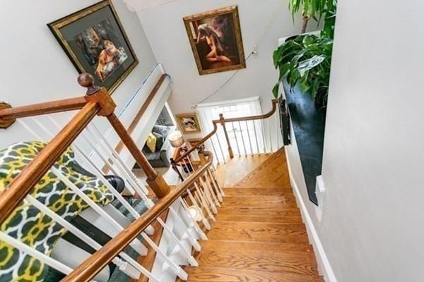 117 Church St Unit 4, North Attleboro, MA 02760 - staircase featuring wood finished floors