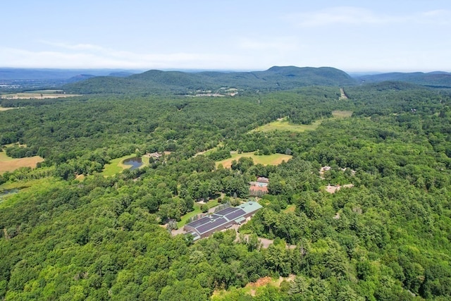 aerial view featuring a mountain view