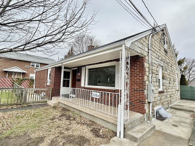 view of front of home with a porch