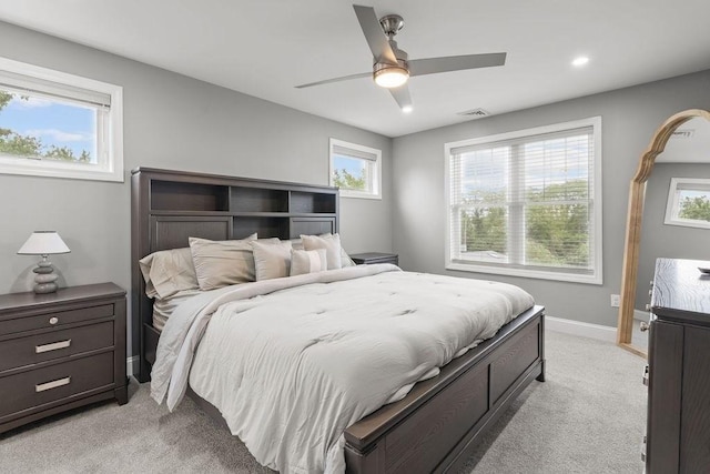15 Spadina, Warwick, RI 02889 - bedroom featuring light colored carpet, multiple windows, a ceiling fan, and recessed lighting