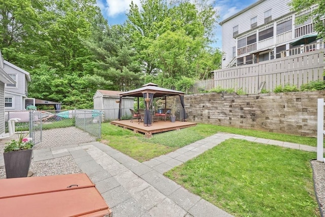 4063 Main St, Palmer, MA 01069 - view of yard featuring a gazebo and a wooden deck