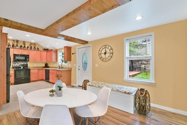 4063 Main St, Palmer, MA 01069 - dining area featuring light wood-style floors, baseboards, and recessed lighting
