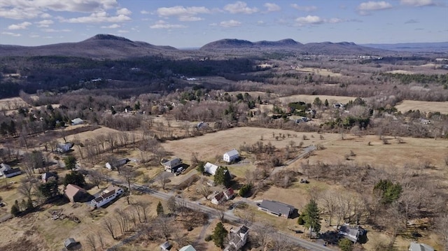 bird's eye view with a mountain view