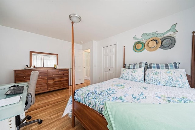 61 Hingham Ave, Marshfield, MA 02050 - bedroom with wood finished floors, a desk, and a closet