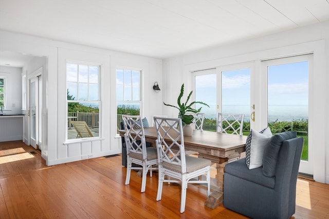 dining area featuring hardwood / wood-style flooring