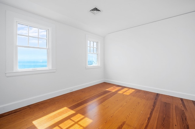 empty room with wood-type flooring and a wealth of natural light