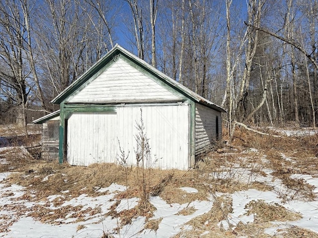 view of snow covered structure