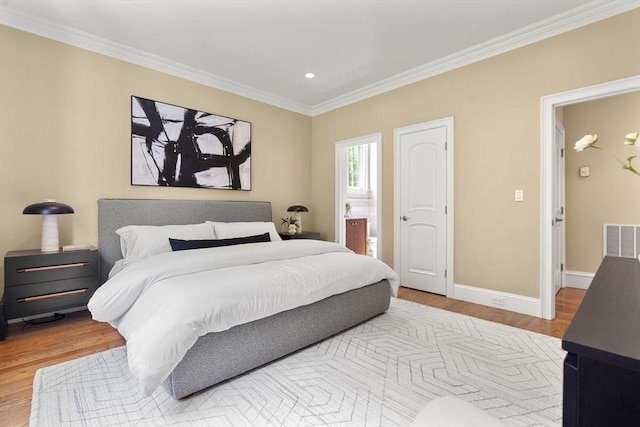 22 Scotney, Newton, MA 02467 - bedroom featuring ornamental molding, wood finished floors, and recessed lighting