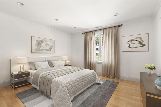 22 Scotney, Newton, MA 02467 - bedroom with light wood-style floors, crown molding, and recessed lighting