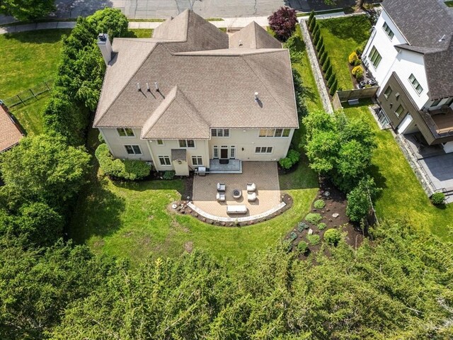 22 Scotney, Newton, MA 02467 - aerial view of property and surrounding area