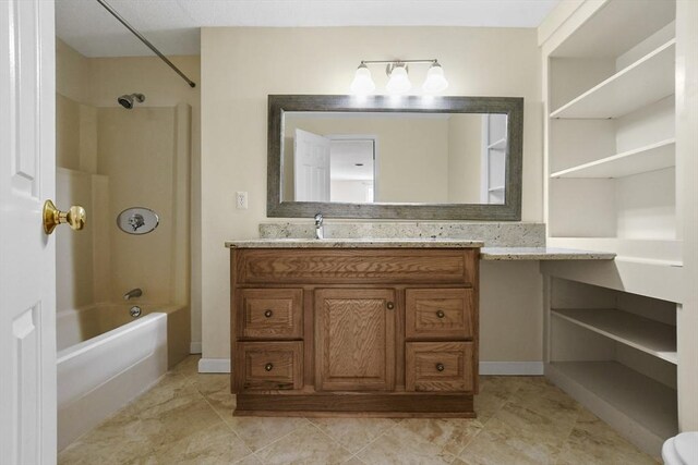 full bath with vanity and shower / bathtub combination