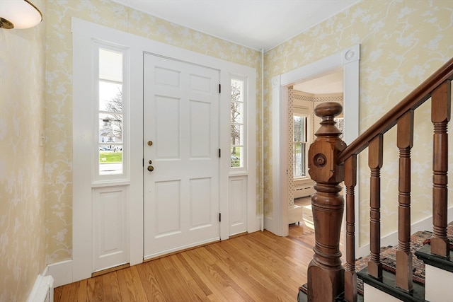 foyer featuring light wood-type flooring