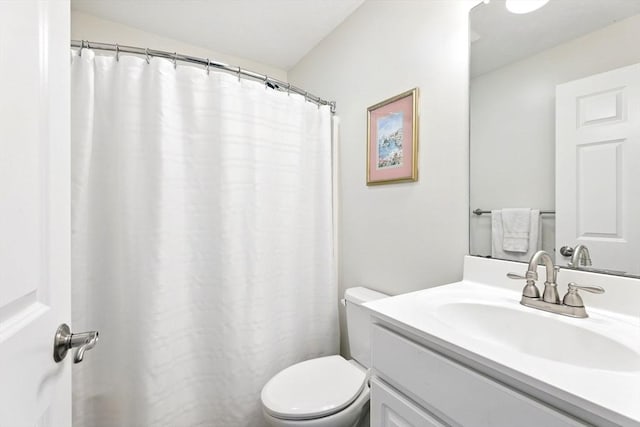 bathroom with toilet and vanity