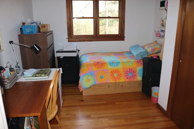 bedroom featuring light wood-type flooring