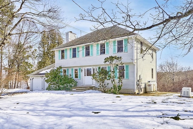 colonial home with a chimney