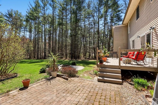 view of patio featuring a deck