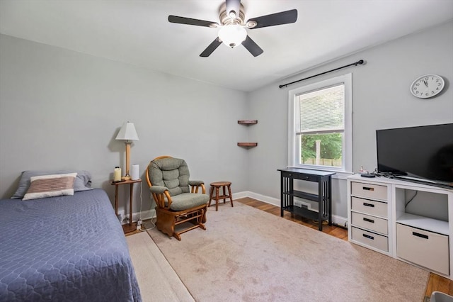 107 Washington St, Pembroke, MA 02359 - bedroom with wood finished floors and a ceiling fan