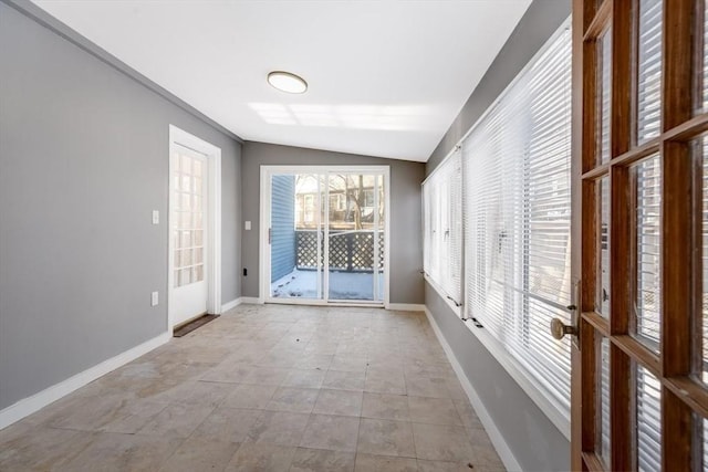 interior space featuring lofted ceiling