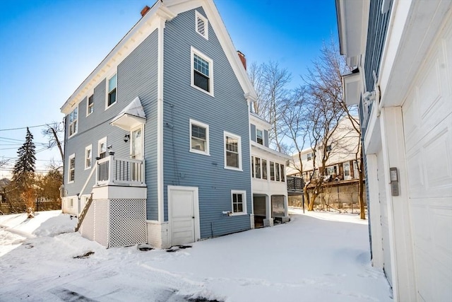 view of snowy exterior