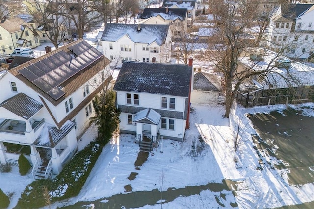 view of snowy aerial view